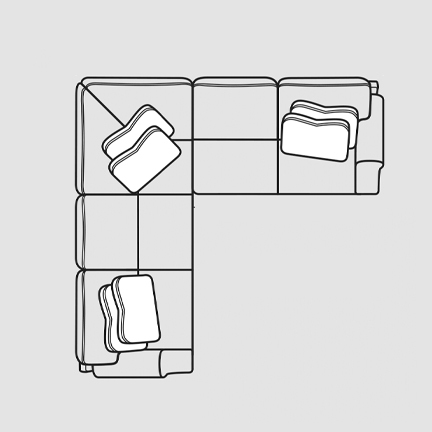 Layout A:  Two Piece Sectional. 86" x 89"