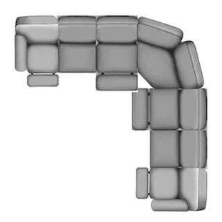 Layout B:  Three Piece Sectional 129" x 129"