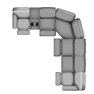 Layout C:  Three Piece Sectional 122" x 129"