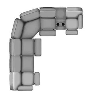 Layout D:  Three Piece Sectional 129" x 122"