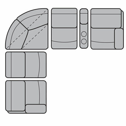 Layout B: Six Piece Reclining Sectional 123" x 136"
