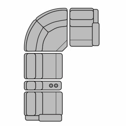 Layout I: Five Piece Reclining Sectional  123" x 74"