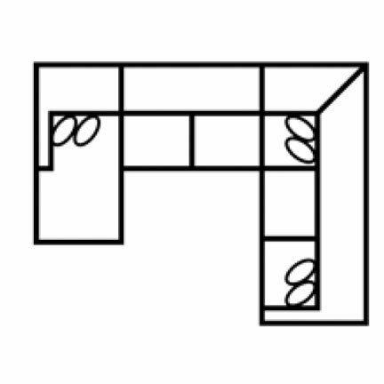 Layout K: Three Piece Sectional 66" x 122" x 96" 