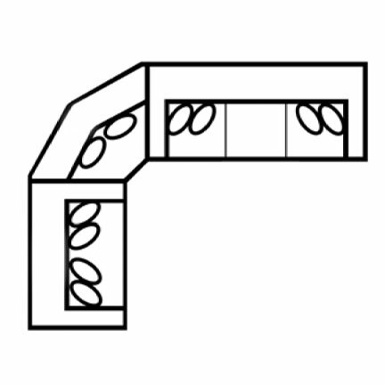 Layout E: Three Piece Sectional 114" x 145"