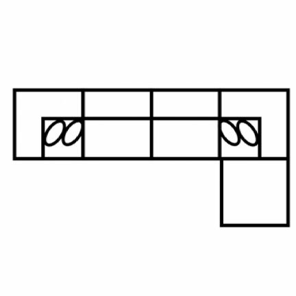 Layout D: Five Piece Sectional 156" x 77"