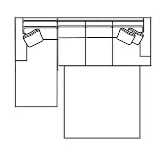 Layout D: Two Piece Sleeper Sectional 66" x 104". (Size varies due to arm selection)