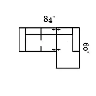Layout E: Two Piece Sectional 84" x 60"