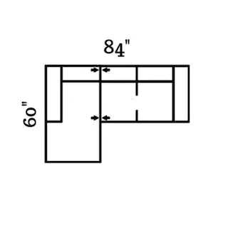 Layout F: Two Piece Sectional 60" x 84"