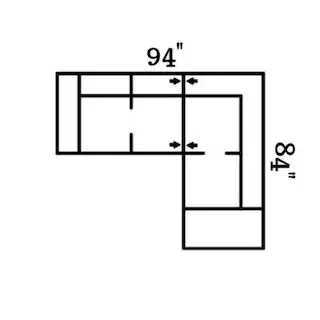 Layout A: Two Piece Sectional 94" x 84"