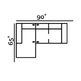 Layout A: Two Piece Sectional 65" x 90"