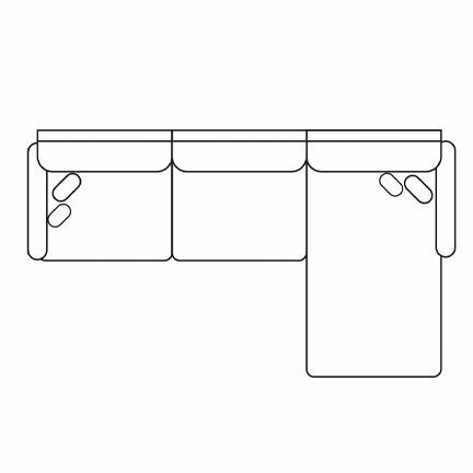 Layout B: Two Piece Sectional 95" x 65" (2 USB Chargers)