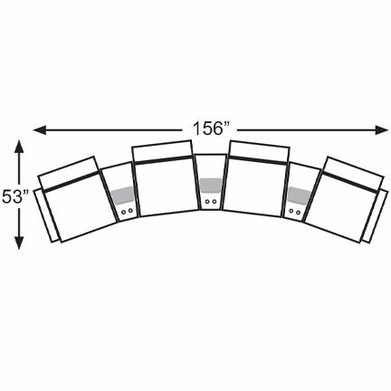 Layout F: Five Piece Home Theater Sectional  119" Wide