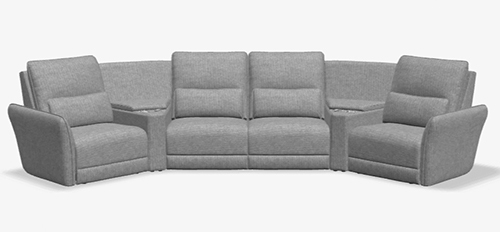 Layout E: Six Piece Home Theater Sectional 93" x 93"