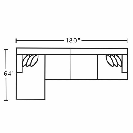 Layout B: Two Piece Sectional 64" x 180"