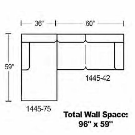 Layout A:  Two Piece Sectional 59" x 96"