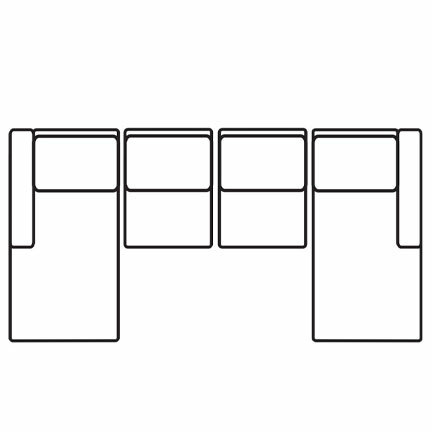 Layout C: Three Piece Sectional. 69" x 130" x 69"