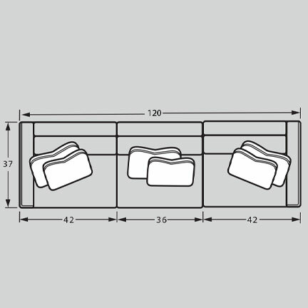Layout B: Three Piece Sectional 120" wide