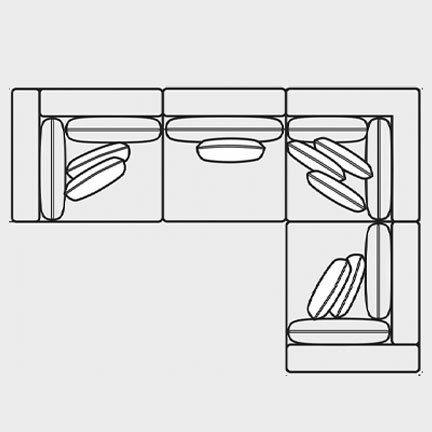 Layout A:  Four Piece Sectional 118" x 83"