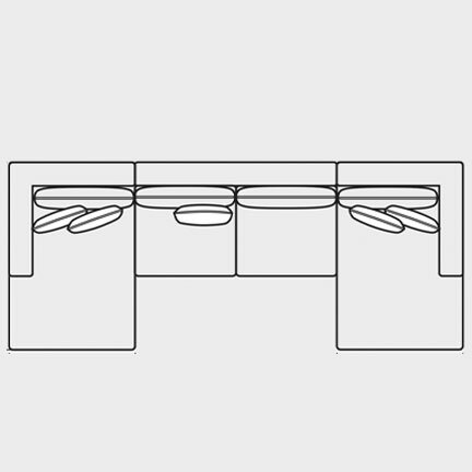 Layout E: Three Piece Sectional 64" x 158" x 64"