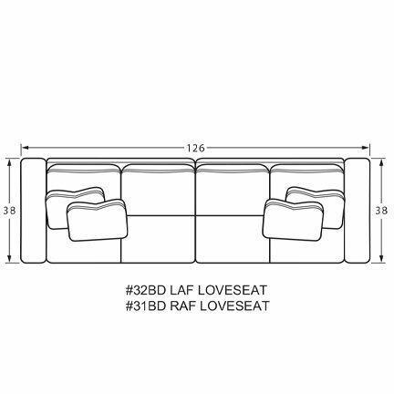 Layout E: Two Piece Sectional 126" Wide
