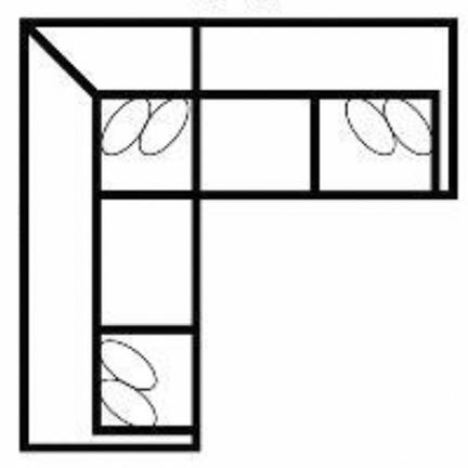Layout A: Two Piece Sectional 93" x 94"