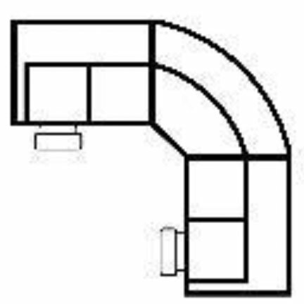 Layout A: Three Piece Sectional 102" x 102" (2 recliners)