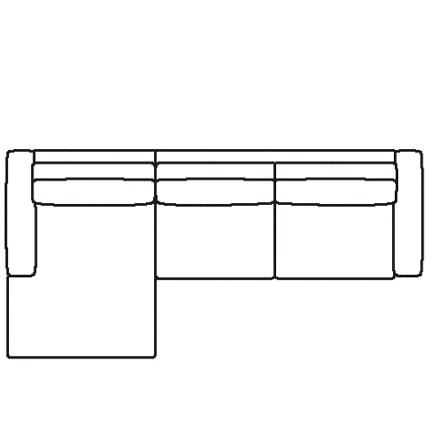 Layout A:  Two Piece Sectional 65" x 131"