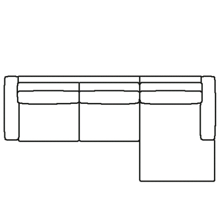 Layout B: Two Piece Sectional 131" x 65"