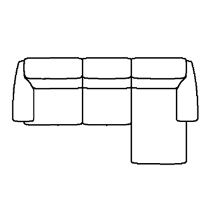 Layout A:  Three Piece Sectional 101" x 65"
