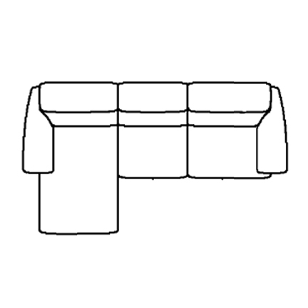 Layout B: Three Piece Sectional 65" x 101"