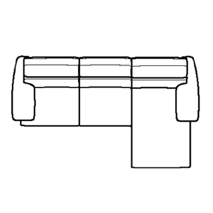 Layout F: Three Piece Sectional 97" x 64"