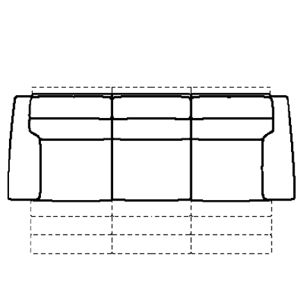 Layout B: Three Piece Reclining Sectional (3 recliners) 109" wide