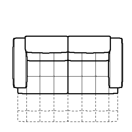 Layout B: Two Piece Reclining Sectional (2 recliners) 83" wide