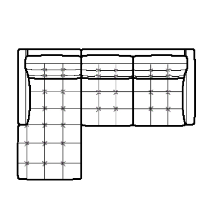 Layout B: Two Piece Sectional 61" x 83"
