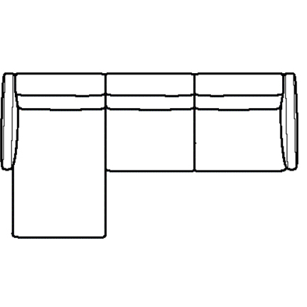 Layout B: Three Piece Sectional 63" x 113" (1 recliner)