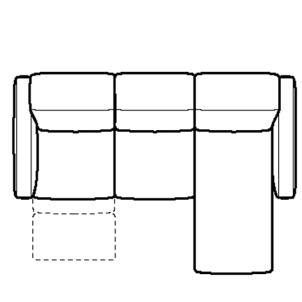 Layout B: Three Piece Sectional 97" x 69" (1 recliner)
