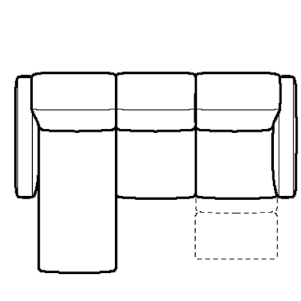 Layout C: Three Piece Sectional 69" x 97" (1 recliner)