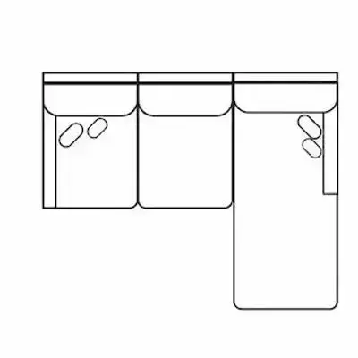 Layout A: Three Piece Reclining Sectional (1 recliner) 112" x 64"