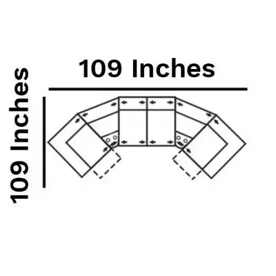 Layout D: Five Piece Sectional 109" wide (2 recliners)