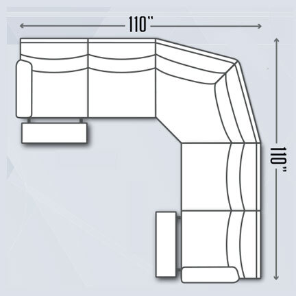 Layout A: Three Piece Reclining Sectional 110" x 110" (2 recliners)