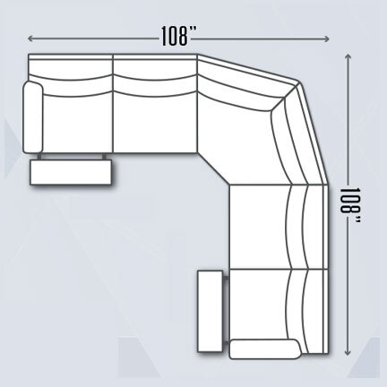 Layout A: Three Piece Sectional 108" x 108" (2 recliners