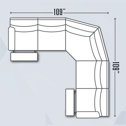 Layout A:  Three Piece Sectional 109" x 109" (2 recliners)