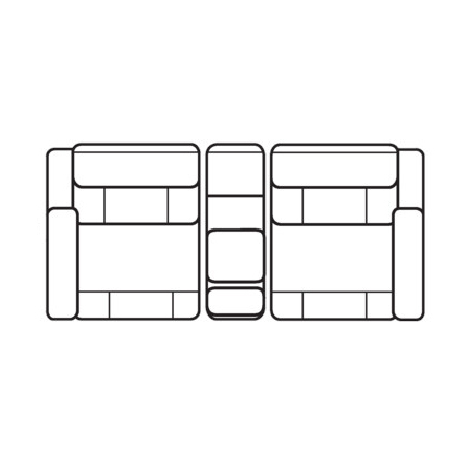Layout C: Three Piece Sectional 91" wide (2 recliners)