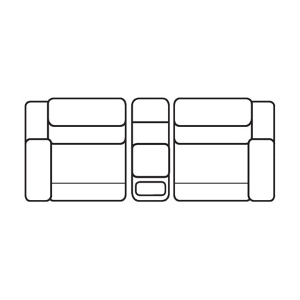 Layout A: Three Piece Sectional 91" wide (2 recliners)