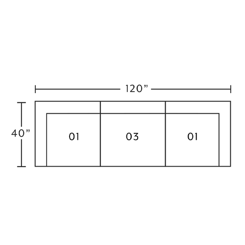 Layout A: Three Piece Sectional 120" wide