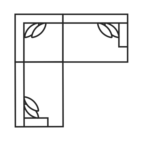Layout E: Three Piece Sectional 102.5" x 102.5"
