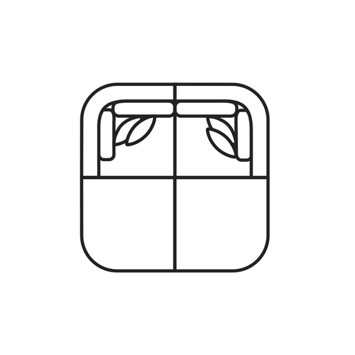 Layout A: Four Piece Sectional 84" x 84"