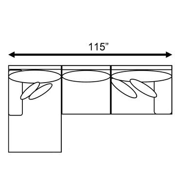 Layout B: Two Piece Sectional 115" wide