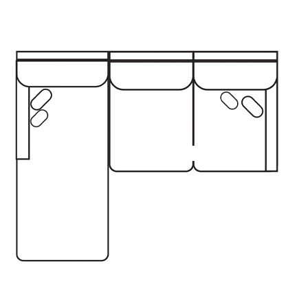 Layout A: Two Piece Sectional 66" x 85"