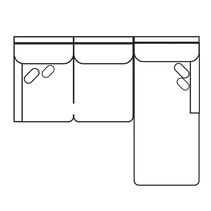 Layout B: Two Piece Sectional 85" x 66"